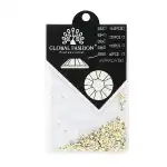 Swarovski type nail crystals, Global Fashion, rhombuses, green/gold 14550, wholesale Supreva