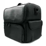 Black cosmetics bag, compartmentalized, textile, handle 17844, wholesale Supreva