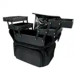 Black cosmetics bag, compartmentalized, textile, handle 17844, wholesale Supreva