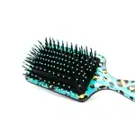 Hair brush, rectangular, Leopard, Green 20896, wholesale Supreva
