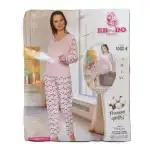 Дамска пижама S-M-L-XL розово-черна на едро ER001