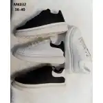 Tenisi adolescent, 36-40, negru-alb, stil clasic, angro, 032