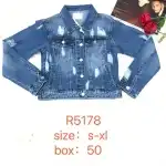 Дамско дънково яке късо S-XL синьо Mimi Dave на едро R5178