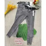 Дамски дънкови панталони 26-31 SKYNNY FIT Сив Push-up черен колан Mimi Dave на едро R5906