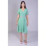 AMY Light Green Veil Dress Wholesale Supreva, 38(M), 40(L), 42(xl)