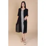 GENOVEVA Dress, Black, Voal, Supreva Wholesale, 44(2XL), 46(3XL), 48(4XL), 50(5XL), 52(6XL)