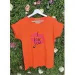 Tricou Orange din Bumbac, I Love you, Serie (S,M,L), angro Supreva