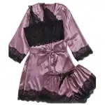 Set Pijama de Dama 3 Piese Mov, Marime S, engros Supreva