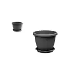 Flower pot + Coaster Venecia 12cm Anthracite5999036113899, wholesale Supreva