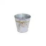 Okrągły płatek śniegu z cyny Caspó z dekorem drewnianym 140-B-22-80/S - D13/9*H12cm5999054143069, hurtownia Supreva