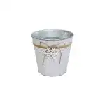 Okrągły płatek śniegu z cyny Caspó z dekorem drewnianym 140-B-22-80/M - D18/13*H16,5cm5999054143076, hurtownia Supreva