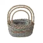 Wicker Basket Oval Set/3 54-203 - 31*23*H15/36cm5999054143991, wholesale Supreva