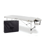 Folding massage couch, 2 zones, aluminum Zenet ZET-1044 size S white, height adjustable