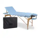 Wooden massage table / couch with 3 zones Zenet Zet-1047 size M light blue