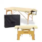 Portable massage couch Zenet ZET-1042 size S, Wooden, cream