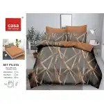 Спален комплект, 4 части, микрофибър, 180х200 см, сив с кафяви линии, Casa New Concept, S1007-5, Супрева на едро
