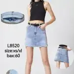 Mimi Dave Дамски дънкови шорти XS-XL Светло син колан L8520 на едро