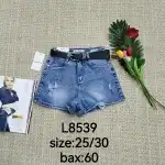 Дамски дънкови шорти 25-30 син колан Mimi Dave L8539 на едро