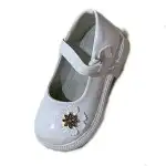 Girl's shoes, 20-25, glossy white, scai, flower, ZZY, 11C, wholesale