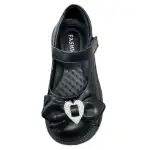 Girl's shoes, 31-36, matte black, tassel, bow and heart, "FASHION", A899, wholesale