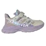 Lány sportcipő, 31-36, bézs-lila, csere, csipke+scai, "FASHION", L&X, nagyker, C302