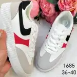 Women's tennis shoes, 36-40, white-red-grey-black, spring/autumn, lace-up, wholesale, 1685