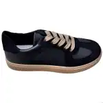 Women's tennis shoes, 36-41, black-beige, replacement material, spring/autumn, lace-up, suede, wholesale, 986