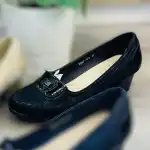 Women's shoes, ballerina type, small heel, 36-40, black, lines, accessory, Comer, wholesale, YEHJ-176