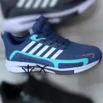 Kamasz sportcipő, 36-41, textil, világoskék-fehér, fűzős, csíkos, nagyker, B-35