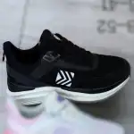Women's sports shoes, 36-41, textile, black-white, lace-up, wholesale, B-52