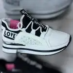 Women's sports shoes, 36-41, replacement, black and white, lace-up, pebbles, "SPORT", wholesale, F-18