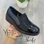 Női cipő, női, magas talpú, 36-40, fekete matt és fényes, bebújós, Comer, nagyker, YEHJ-209