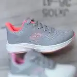 Women's sports shoes, 36-41, textile, gray-pink, lace-up, wholesale, Jx105