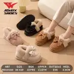 Papuci de casa femeie, 36-41, inchisi, stil botosi, cu blana, EVA, 4cm, funda, Jomix Shoes, angro, MD10160, en-gros