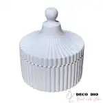 Pudełko ceramiczne z teksturowaną pokrywką - 8 cm x 8 cm, hurt