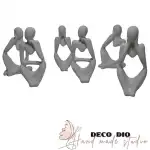 Statuetă decorativă ceramică – siluetă abstractă - Set 3 bucati - 12.5 cm, en-gros