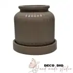 Dekoratív harántcsíkolt kerámiaváza - 8 cm x 9 cm, nagyker