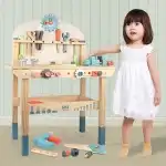 Jucarie educativa, stand de lucru tamplarie Montessori, multicolor