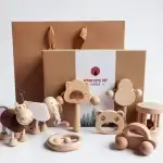 Jucarii bebe Montessori, lemn natur