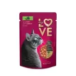 Nedves eledel felnőtt macskáknak marhahússal és zöldségekkel mártásban My Love 85g zacskó, nagykereskedelem