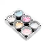 Set 6 paiete decorative pentru unghii, rotunde, multicolor