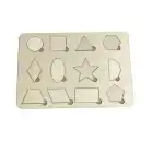 Learning board - Geometric shapes - 21 x 30 - Poplar + HDF - C-ART, wholesale