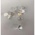 Kerek talpú fülbevaló, ezüst, lencsékkel - 3 pár - Pentart, nagykereskedelem