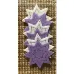 23262 - Set 6 figurine fetru - stele alb mov - aprox 6 cm - Pentart, en gros