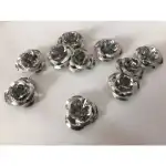 Set of 10 metal roses, nickel shade - Pentart, wholesale