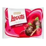 Lovita Raspberry Biscuits 420g – Chocolate and flavored jelly Roshen, wholesale
