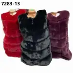 Дамски елек с косъм отвън на райе 56-62 черен на едро 728313