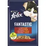 Felix Fantastic marhahúsos aszpikban nedves macskaeledel, 85g, nagykereskedelem