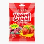 Jeleuri acrișoare cu aromă de căpșuni Yummi Gummi Strawberry 70g, en-gros