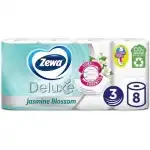 3 rétegű toalettpapír, jázmin illatú, 8 tekercs/csomag, Zewa Deluxe, nagykereskedelem
